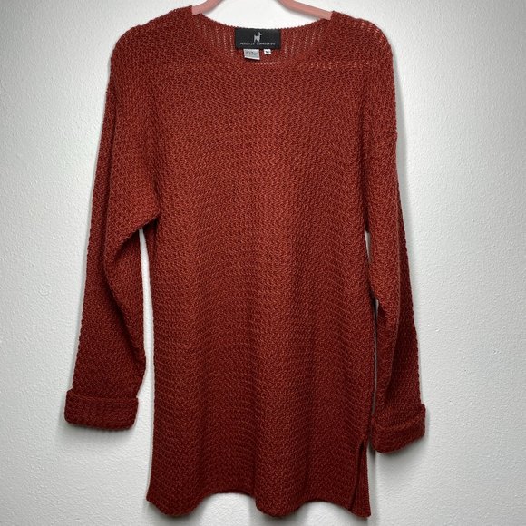 Peruvian Connection Sweaters - Peruvian Connection Alpaca Knit Red Orange Sweater M